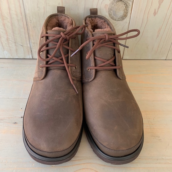 UGG NEUMEL WEATHER 2 GRIZZLY BROWN LEATHER WATEPROOF BOOTS US 13 NIB - Picture 2 of 6